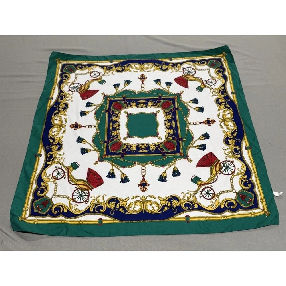 Made in Italy Equestrian Chain Print Square Scarf 34